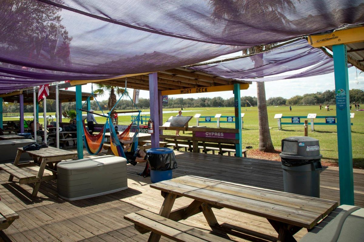 The Moby Deck spectator area at Skydive City Z-Hills