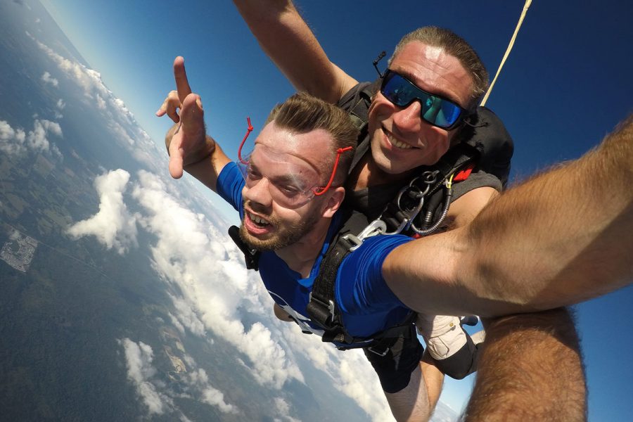 Instructor and student enjoying their skydive at Skydive City Z-Hills.