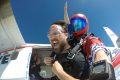Tandem student happy to be jumping with coach from Skydive City